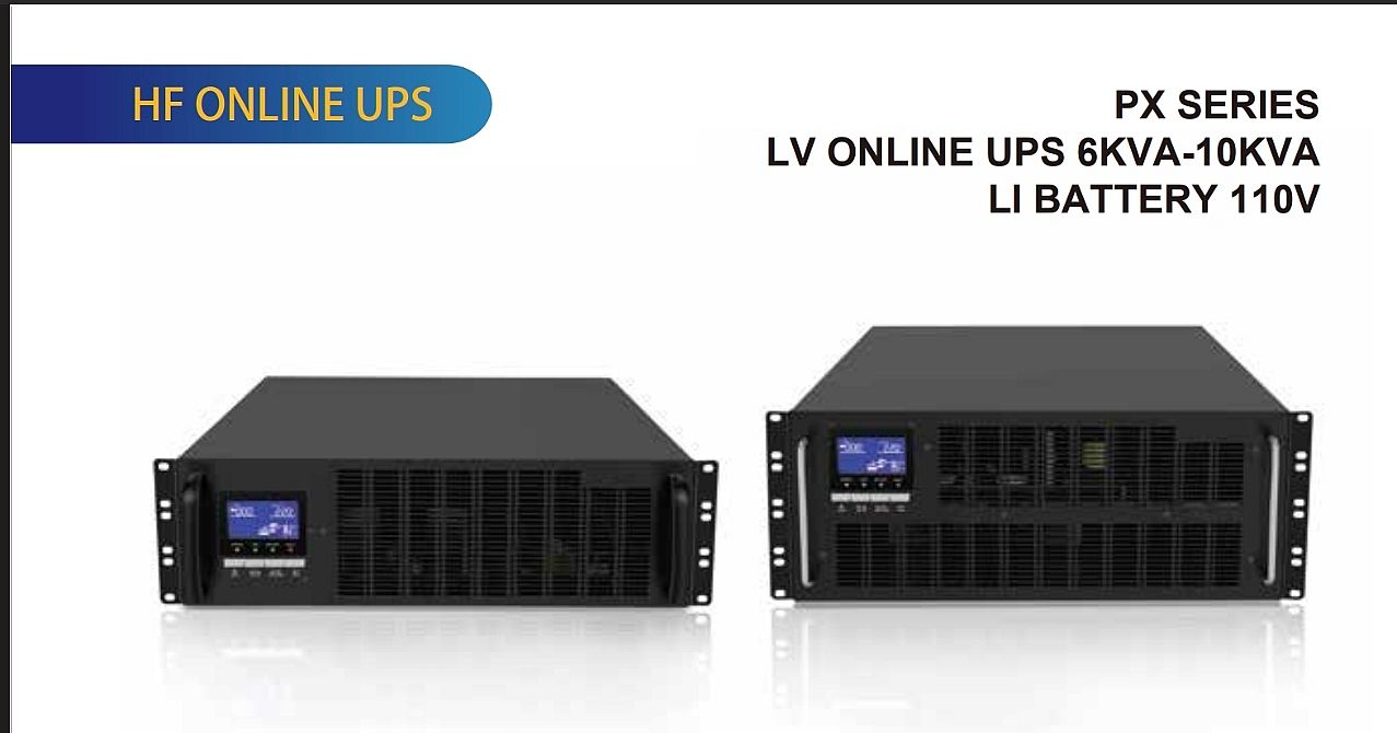 FENICE PX SERIES LV RACK-MOUNT ONLINE UPS WITH LITHIUM BATTERY 110V (6KVA – 10KVA) FENICE PX SERIES LV RACK-MOUNT ONLINE UPS WITH LITHIUM BATTERY 110V (6KVA – 10KVA)
